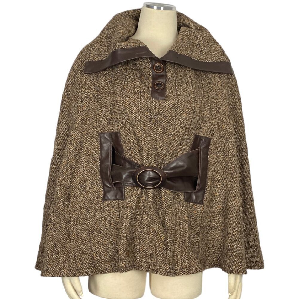 Mackage wool leather poncho cape - Picture 2 of 11